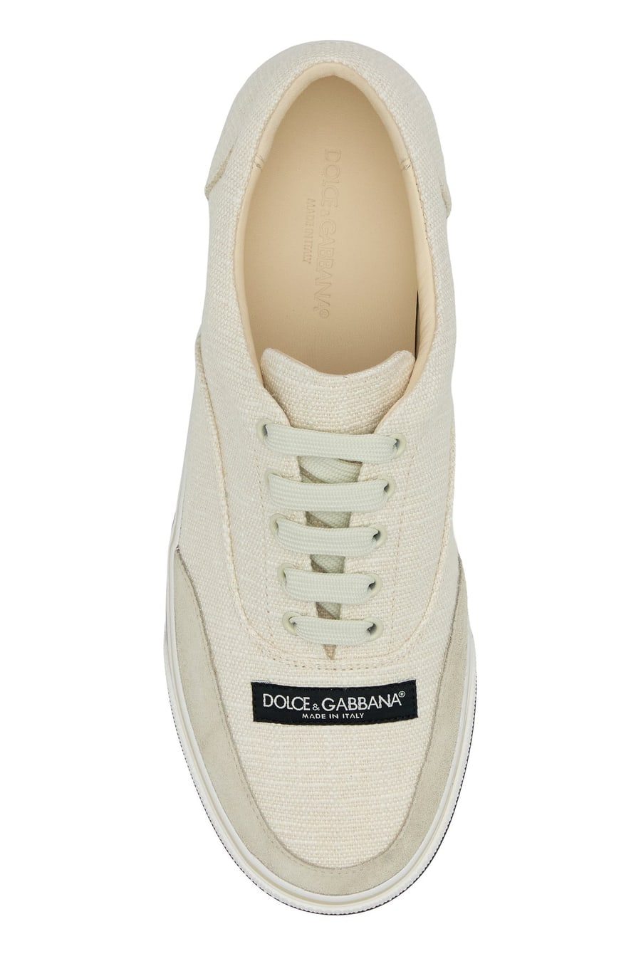 Dolce & Gabbana Sneakers DG Sailing in tela avorio, view 4