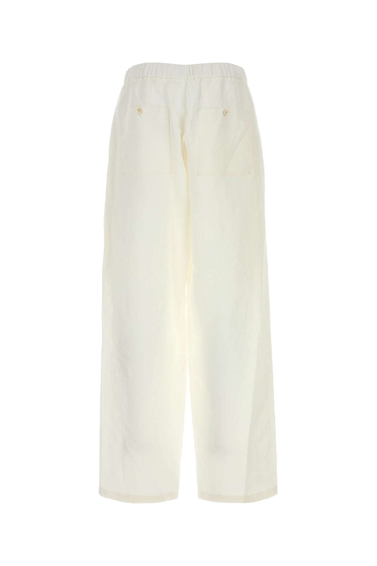 Jil Sander Pantalone cargo in misto lino bianco, view 2