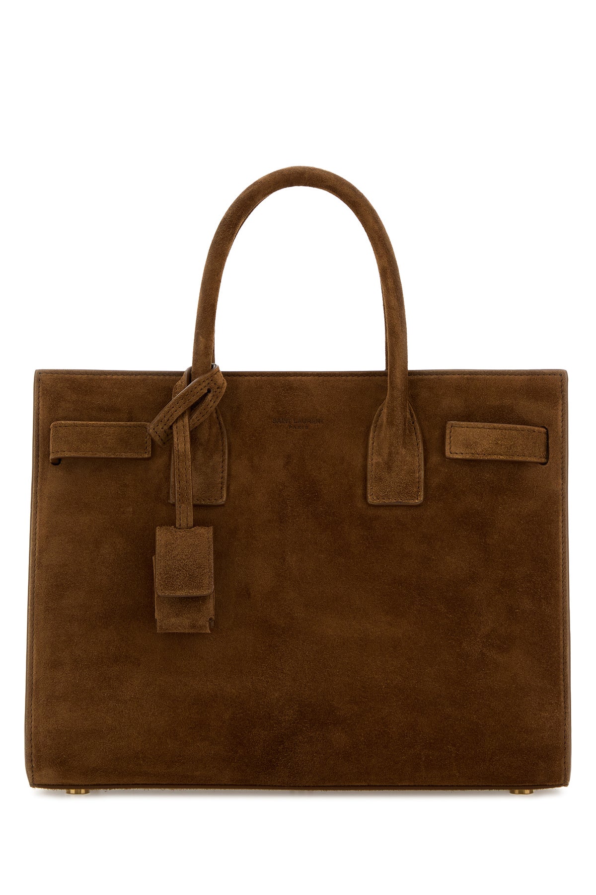 Saint Laurent Borsa a mano Sac De Jour in pelle scamosciata marrone
