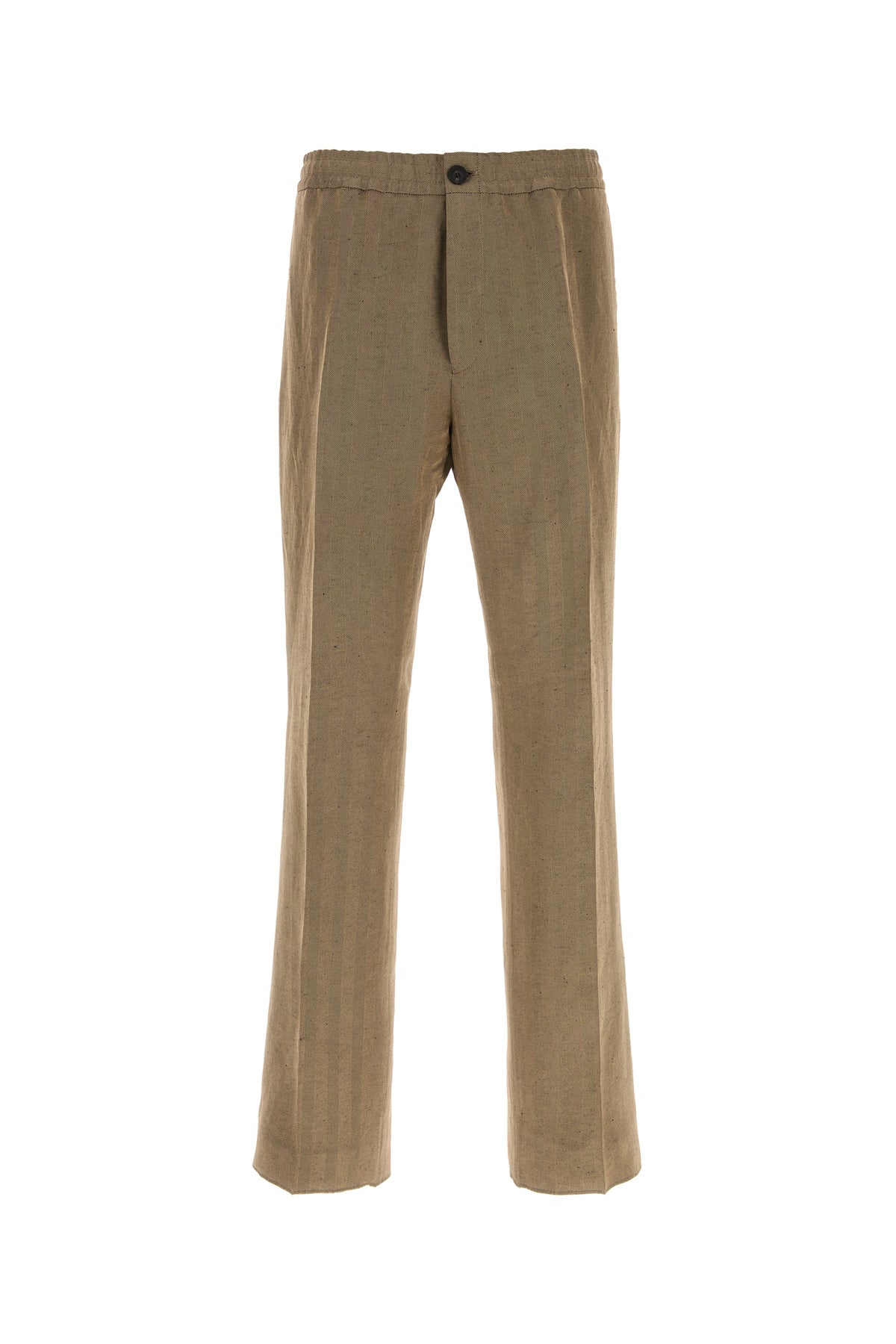 Ferragamo Pantalone in misto lino cappuccino