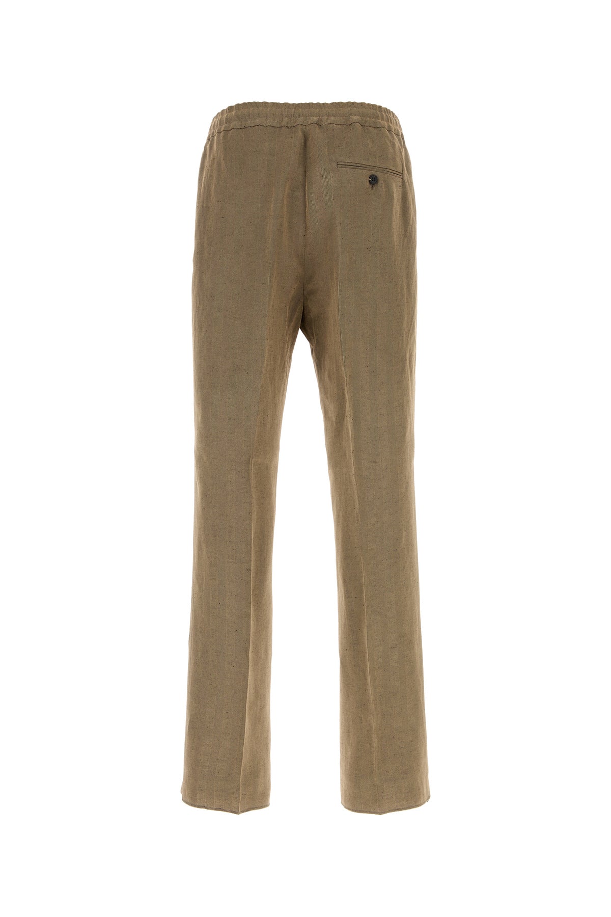 Ferragamo Pantalone in misto lino cappuccino, view 2