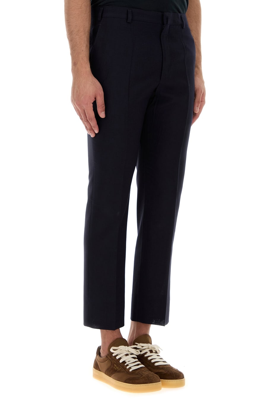 Prada Pantalone in lana blu notte, view 3