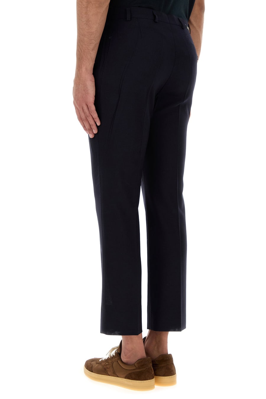 Prada Pantalone in lana blu notte, view 4
