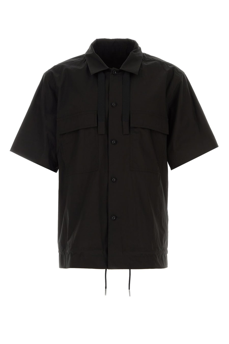 SACAI Camicia oversize in popeline nero