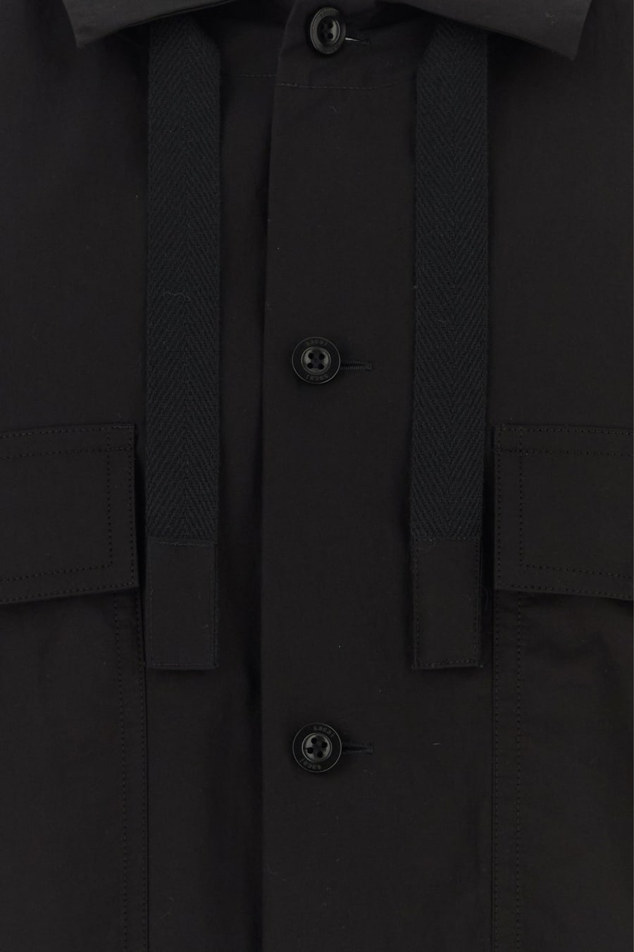 SACAI Camicia oversize in popeline nero, view 3