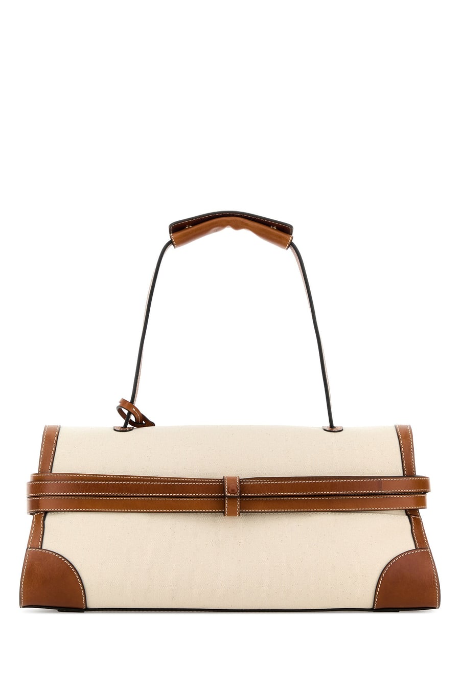 Moschino Borsa a spalla in tela sabbia, view 3