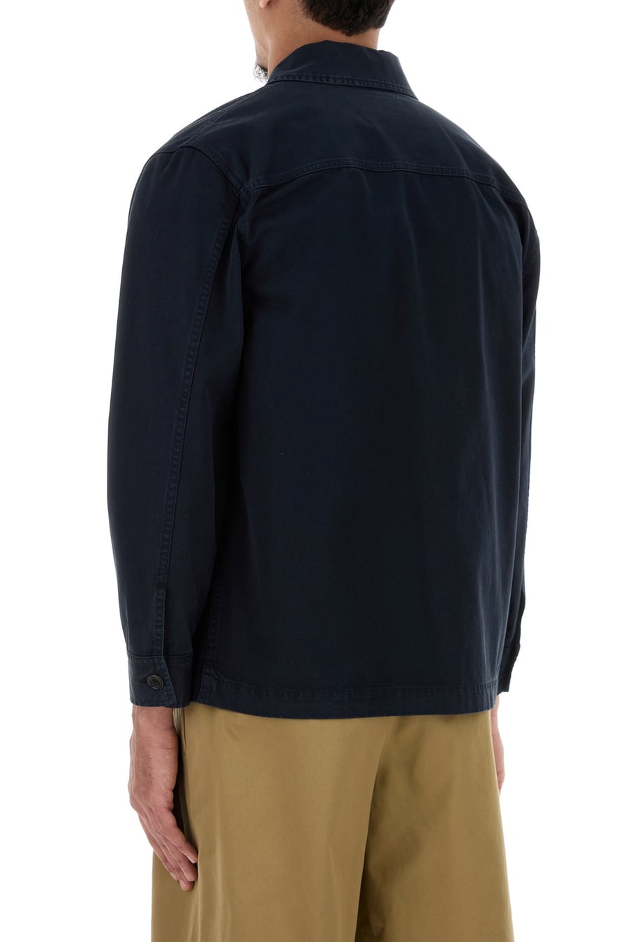 Saint Laurent Camicia in cotone blu scuro, view 4