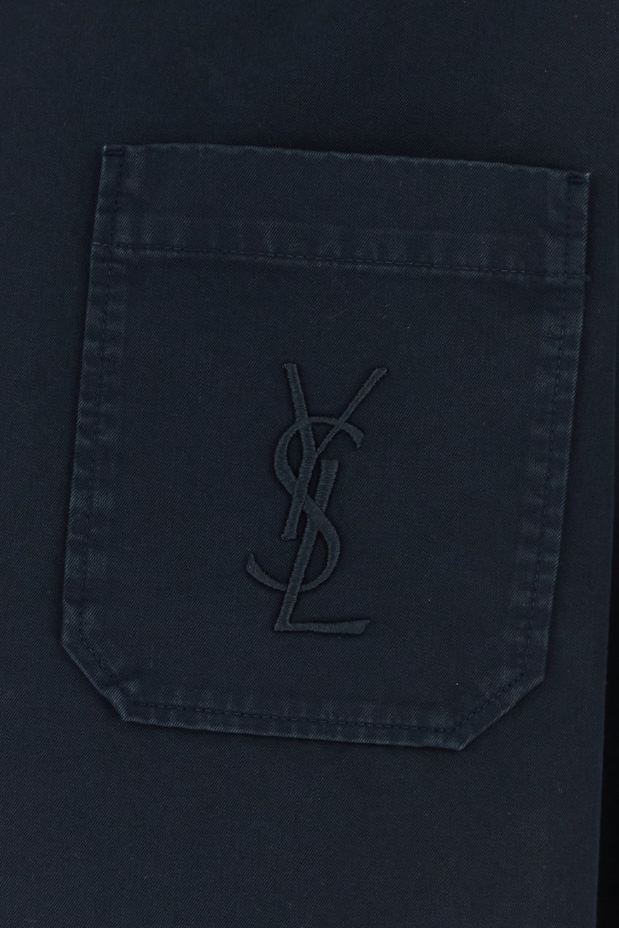 Saint Laurent Camicia in cotone blu scuro, view 5