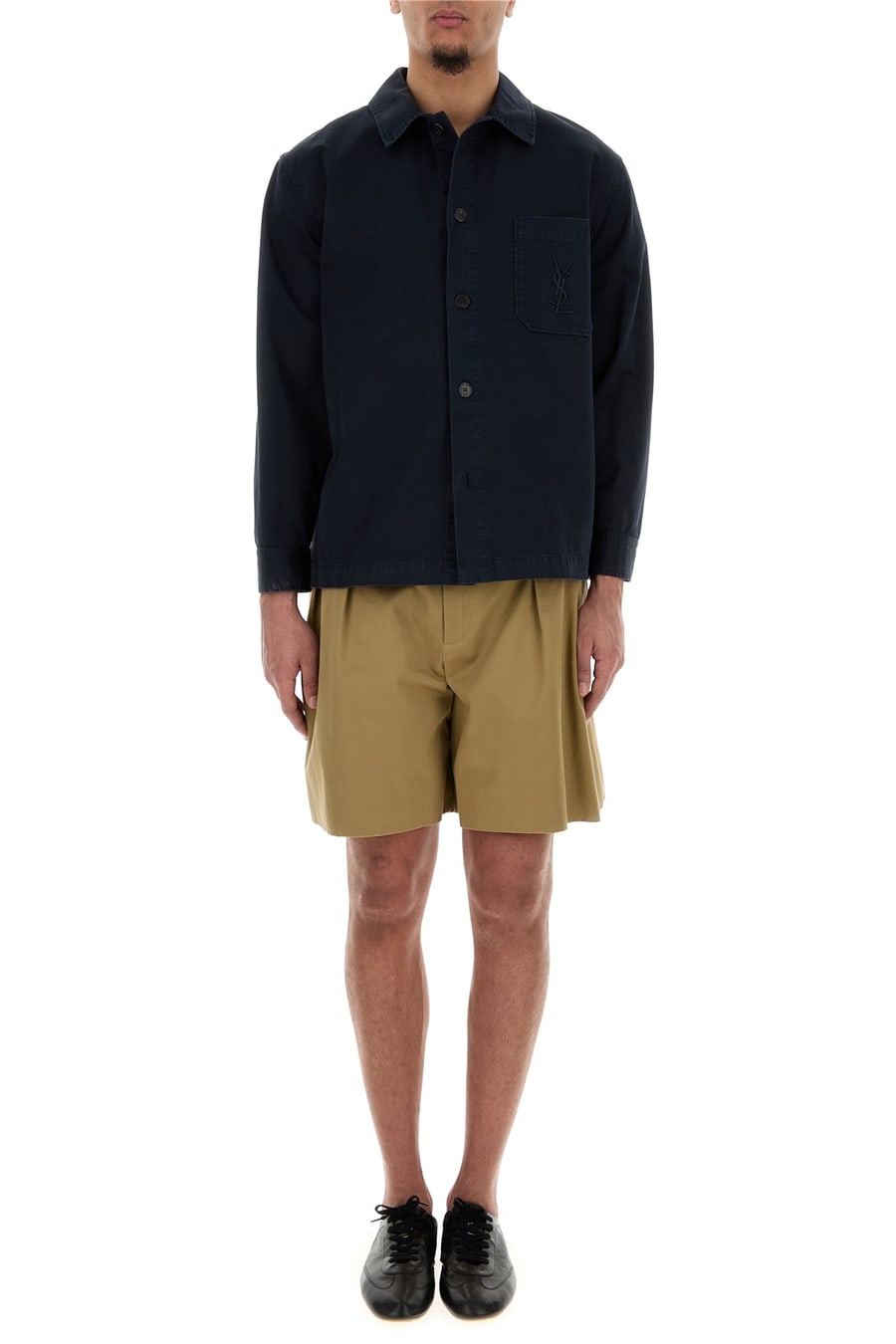 Saint Laurent Camicia in cotone blu scuro, view 6