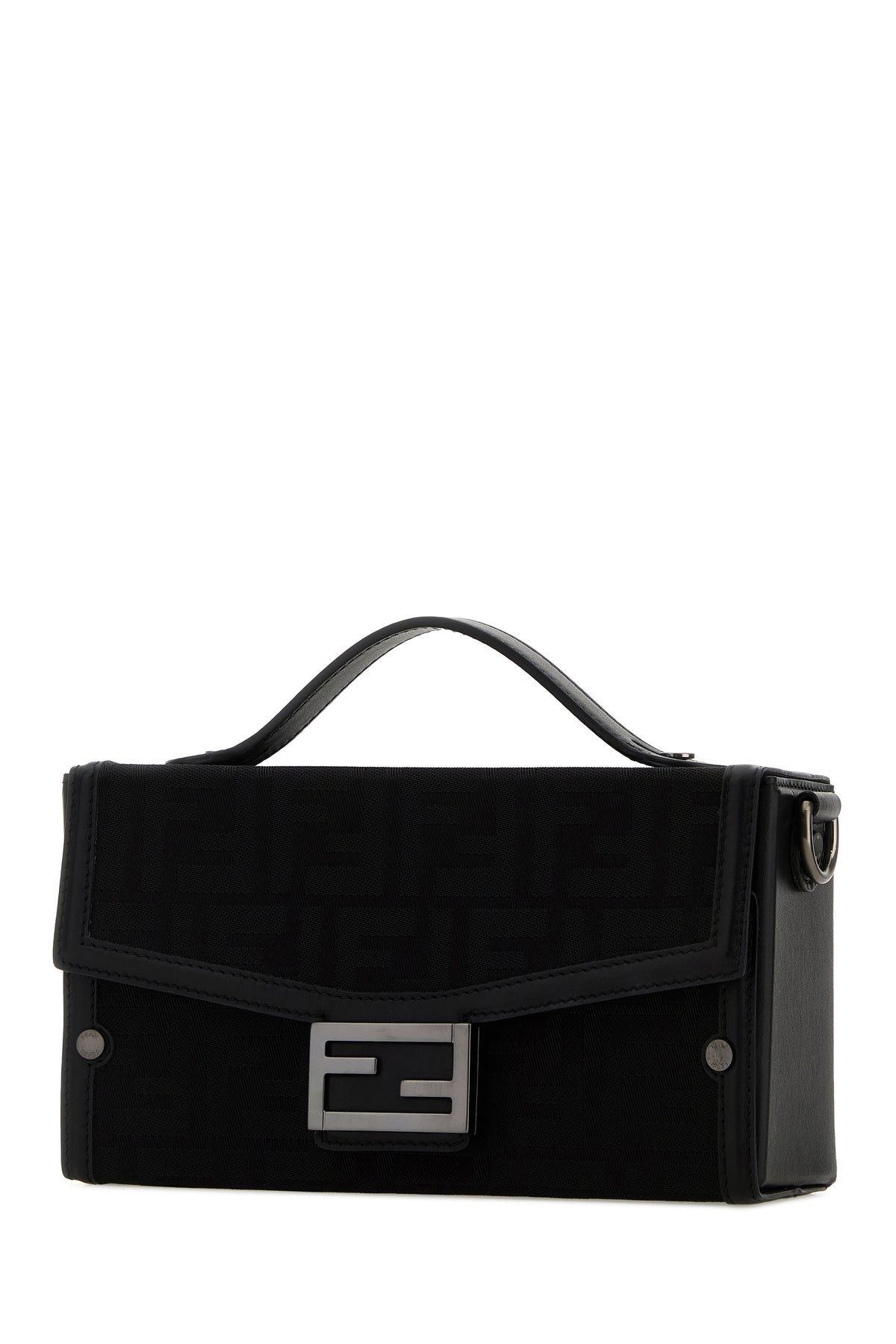 Fendi Borsa a mano in tessuto nero, view 2