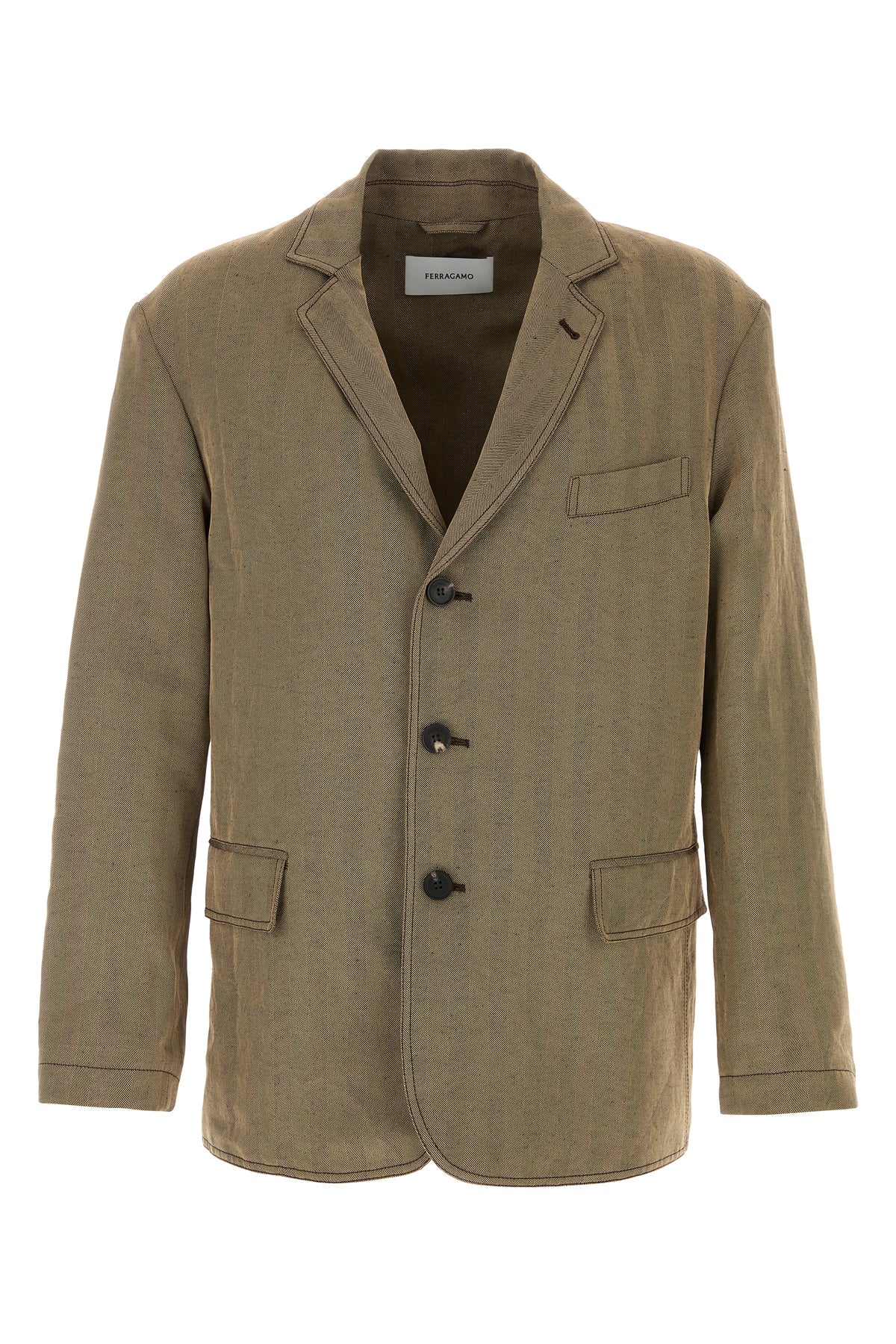 Ferragamo Giacca in misto lino ricamato