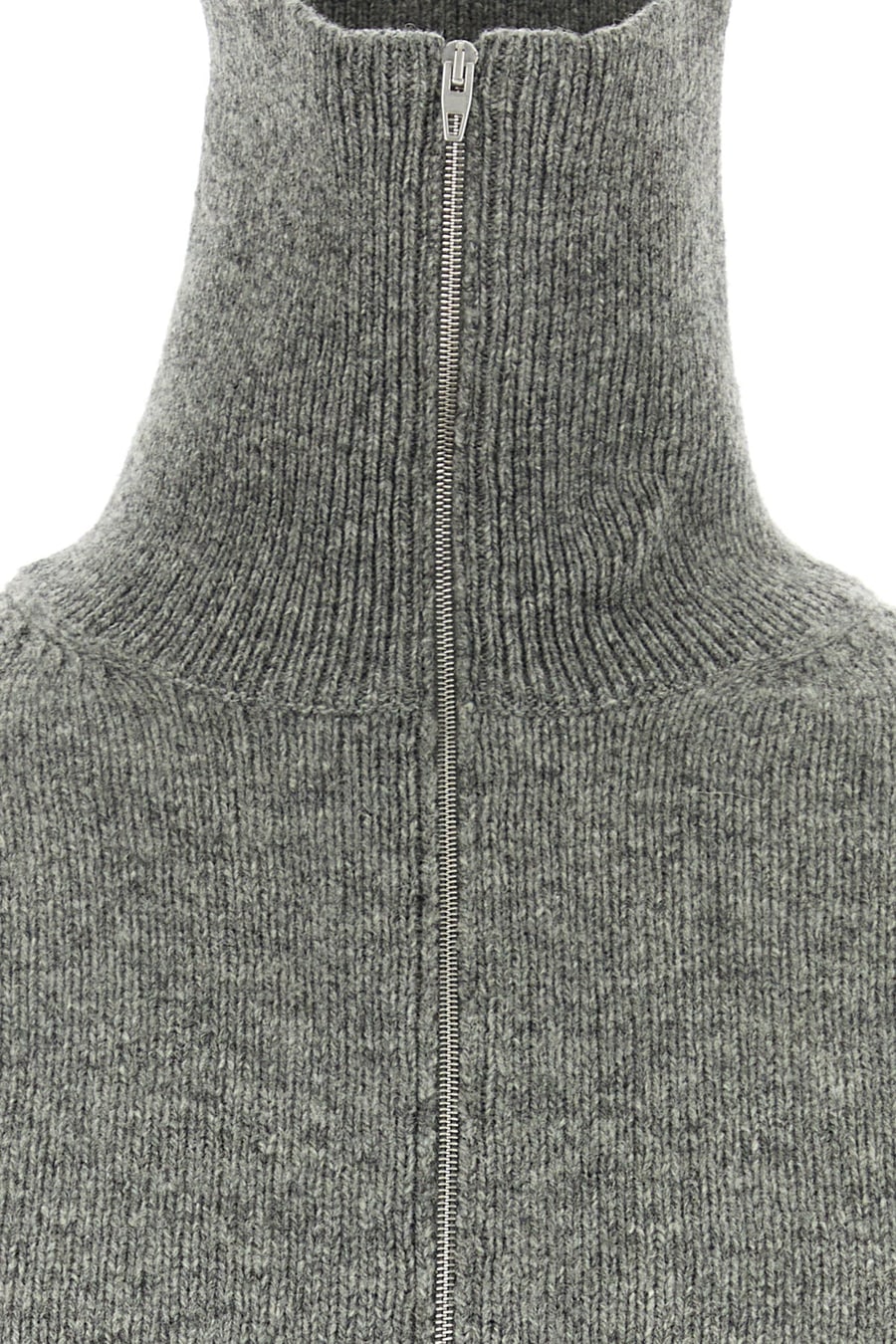 Jil Sander Cardigan in misto lana grigia, view 3