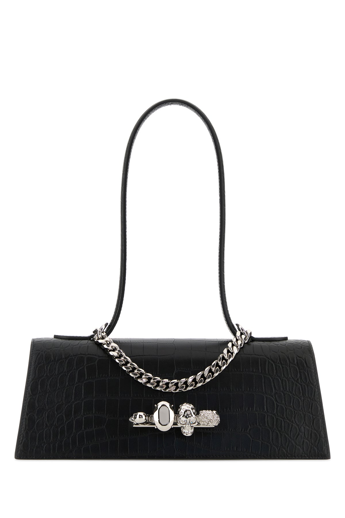 Alexander McQueen Borsa a spalla Jewelled in pelle nera