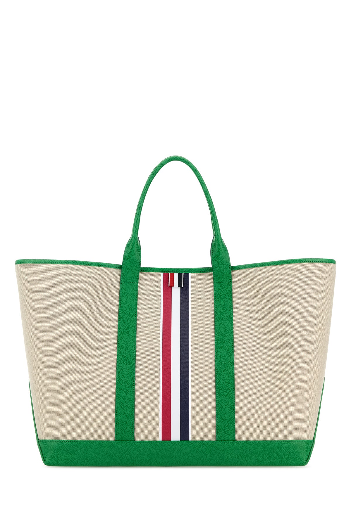 Thom Browne Borsa shopping media in tela sabbia