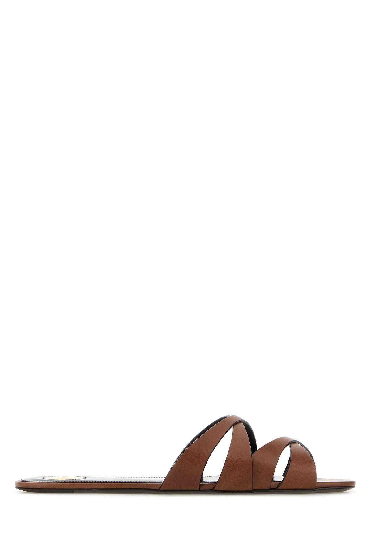 Saint Laurent Slippers Chandelle in pelle marrone