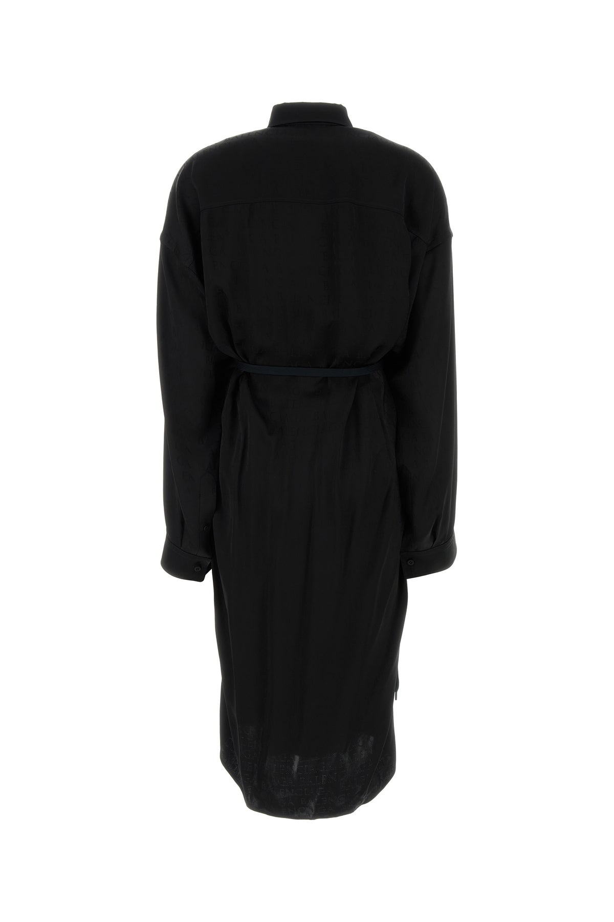 Balenciaga Abito chemisier in raso nero, view 2
