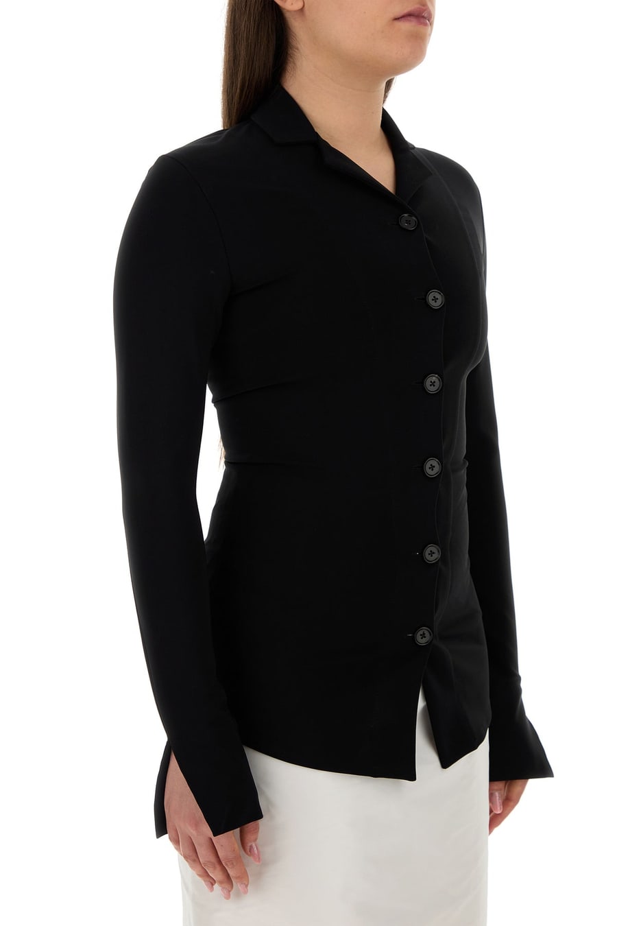 Jil Sander Camicia in jersey nero, view 3