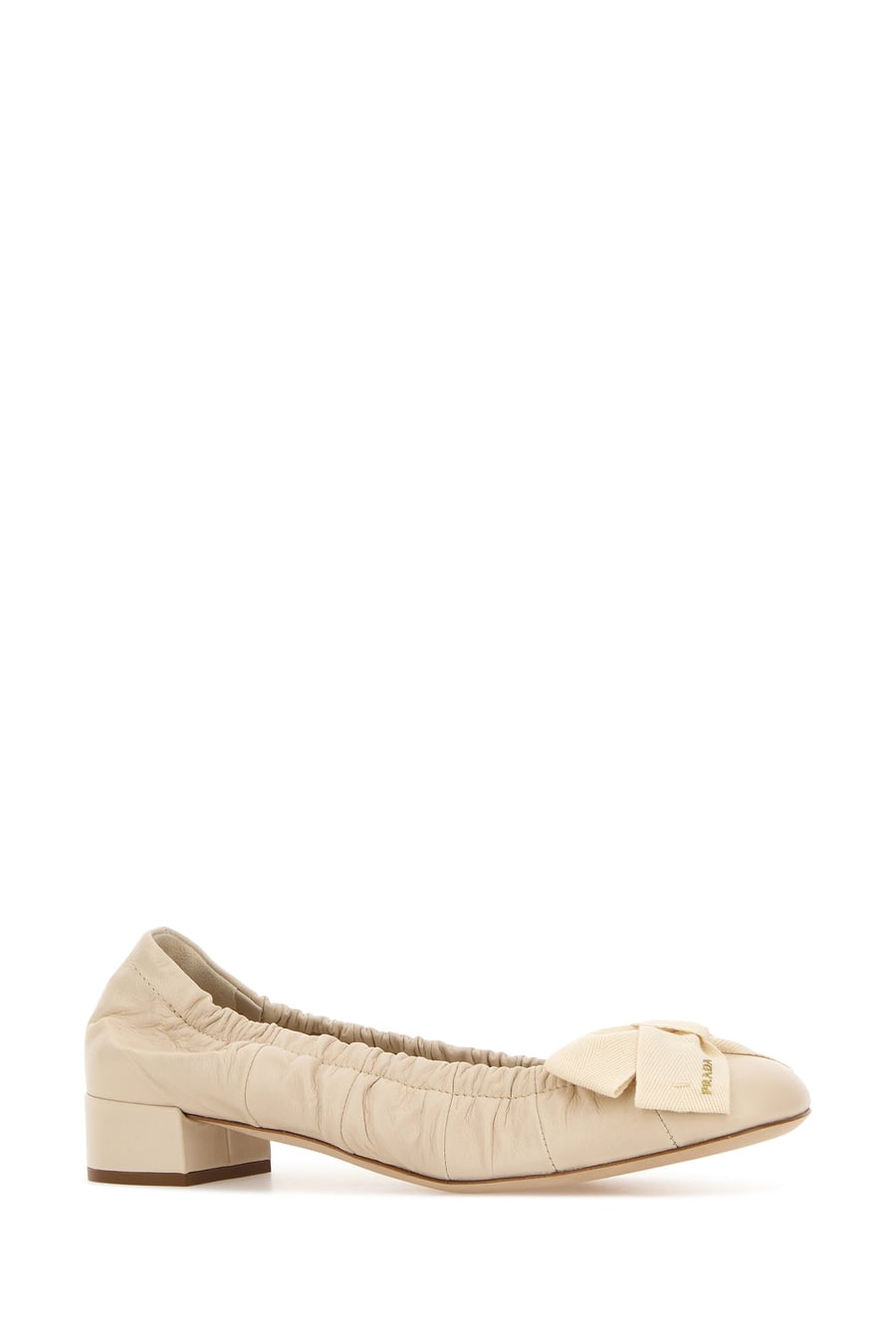 Prada Scarpe con tacco in pelle avorio, view 2