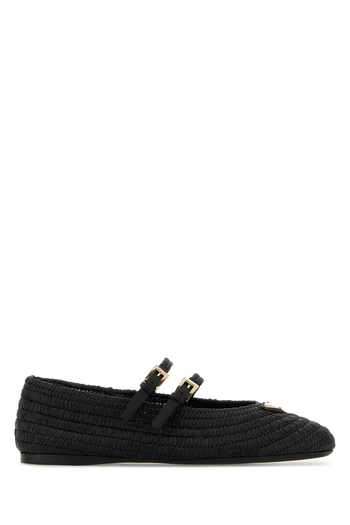 Prada Ballerine in rafia nera