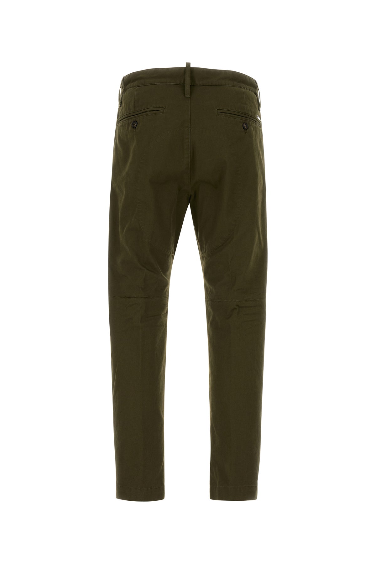 Dsquared2 Pantalone chino in cotone stretch verde oliva, view 2