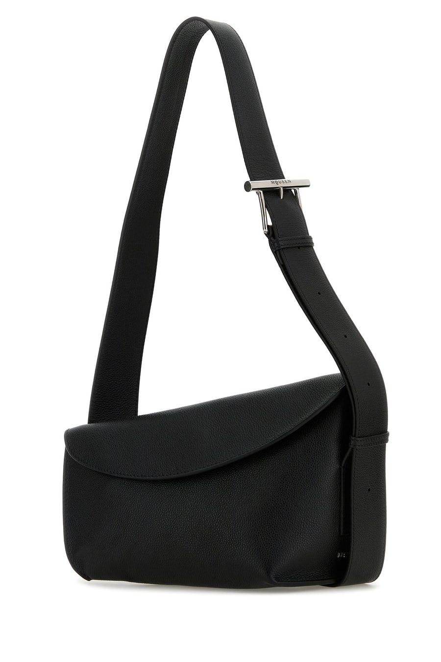 Alexander McQueen Borsa a tracolla Sling T-Bar grande in pelle nera, view 2
