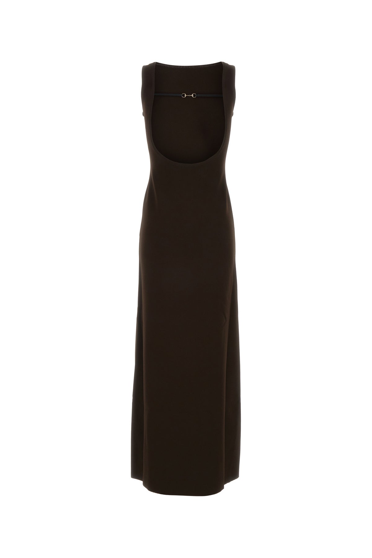 Gucci Abito in misto viscosa stretch cioccolato, view 2