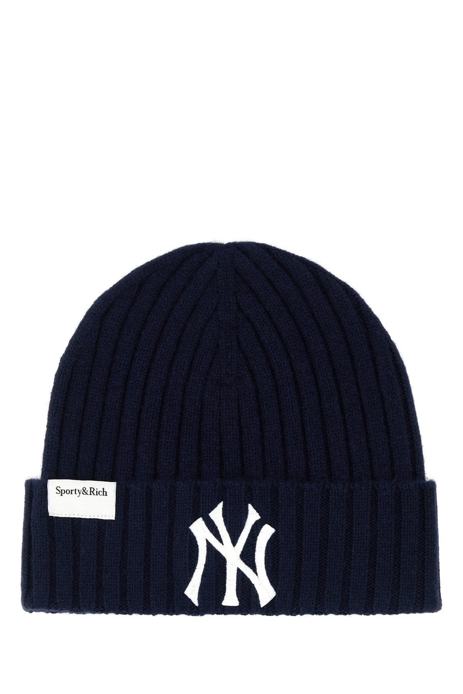 SPORTY & RICH Cuffia Yankees in misto cashmere blu navy