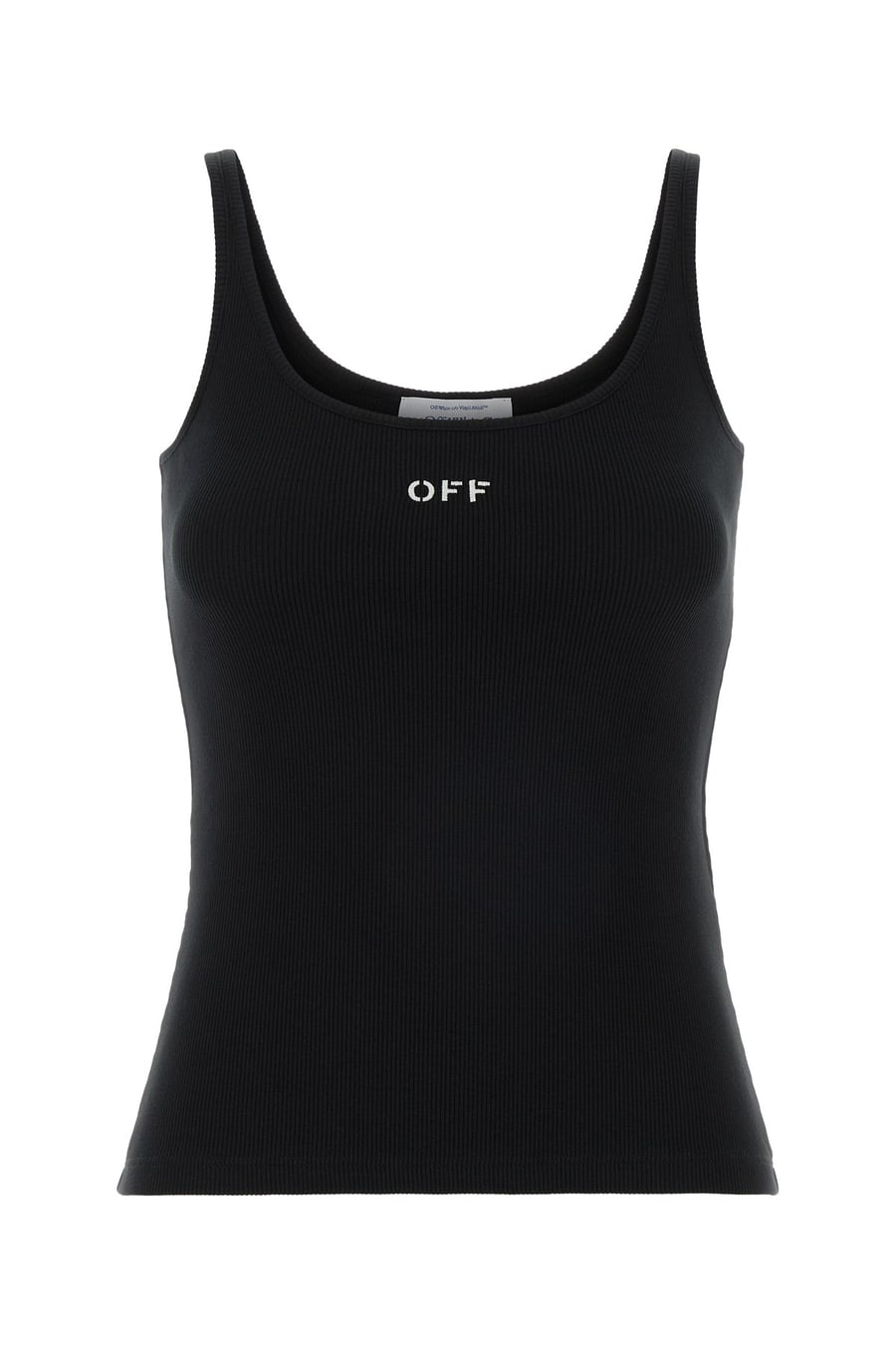 Off-White Canotta in cotone stretch nero
