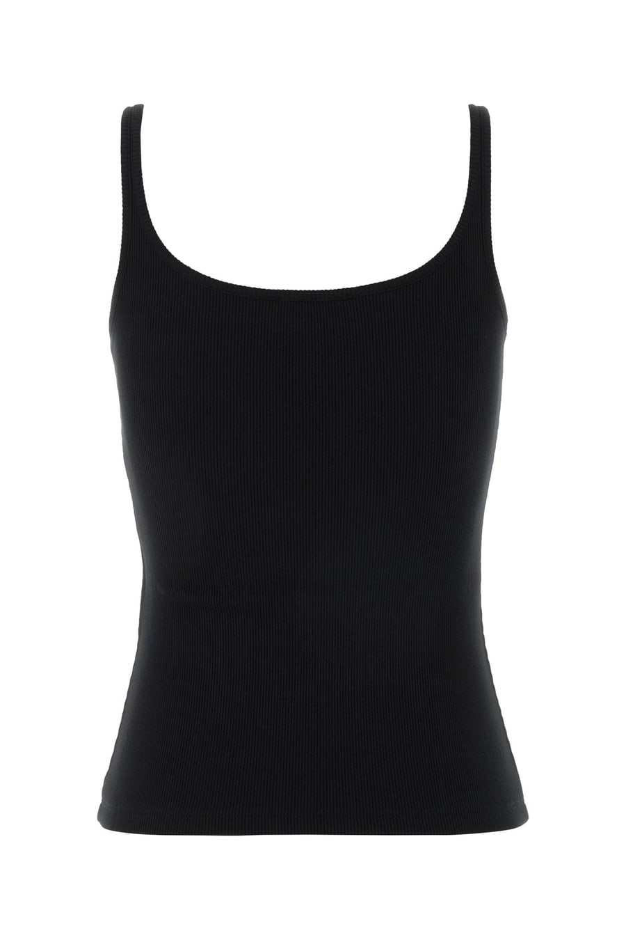 Off-White Canotta in cotone stretch nero, view 2