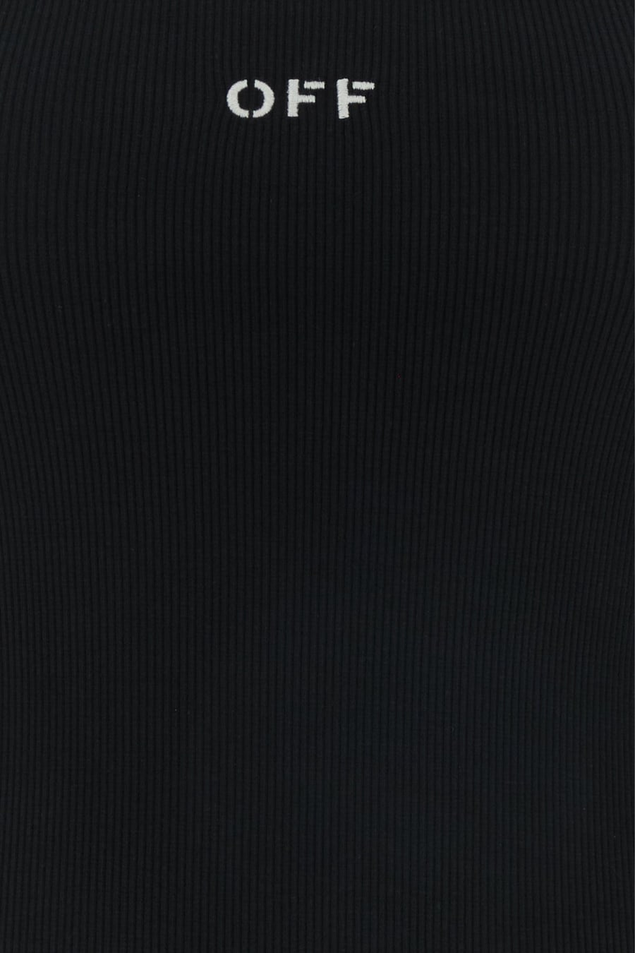 Off-White Canotta in cotone stretch nero, view 3