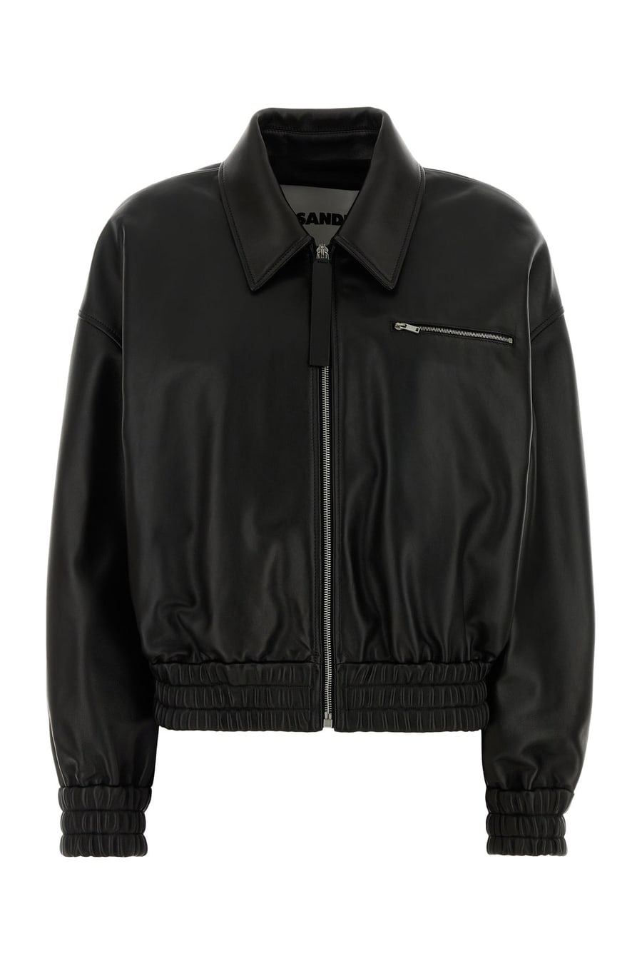 Jil Sander Giacca in pelle nera