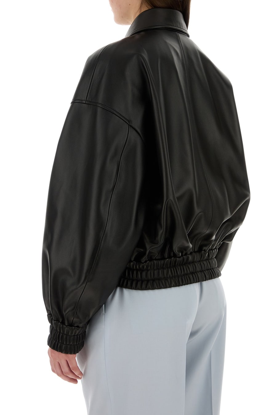 Jil Sander Giacca in pelle nera, view 4