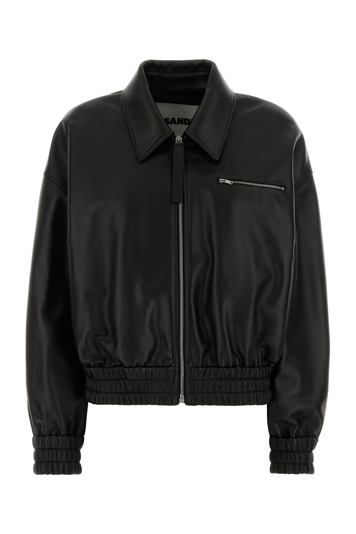 Jil Sander Giacca in pelle nera