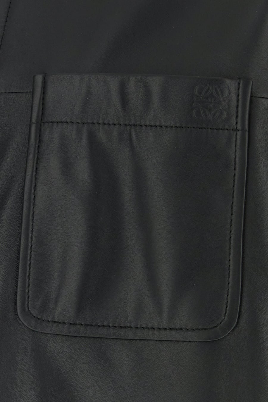 Loewe Camicia in pelle nera, view 3