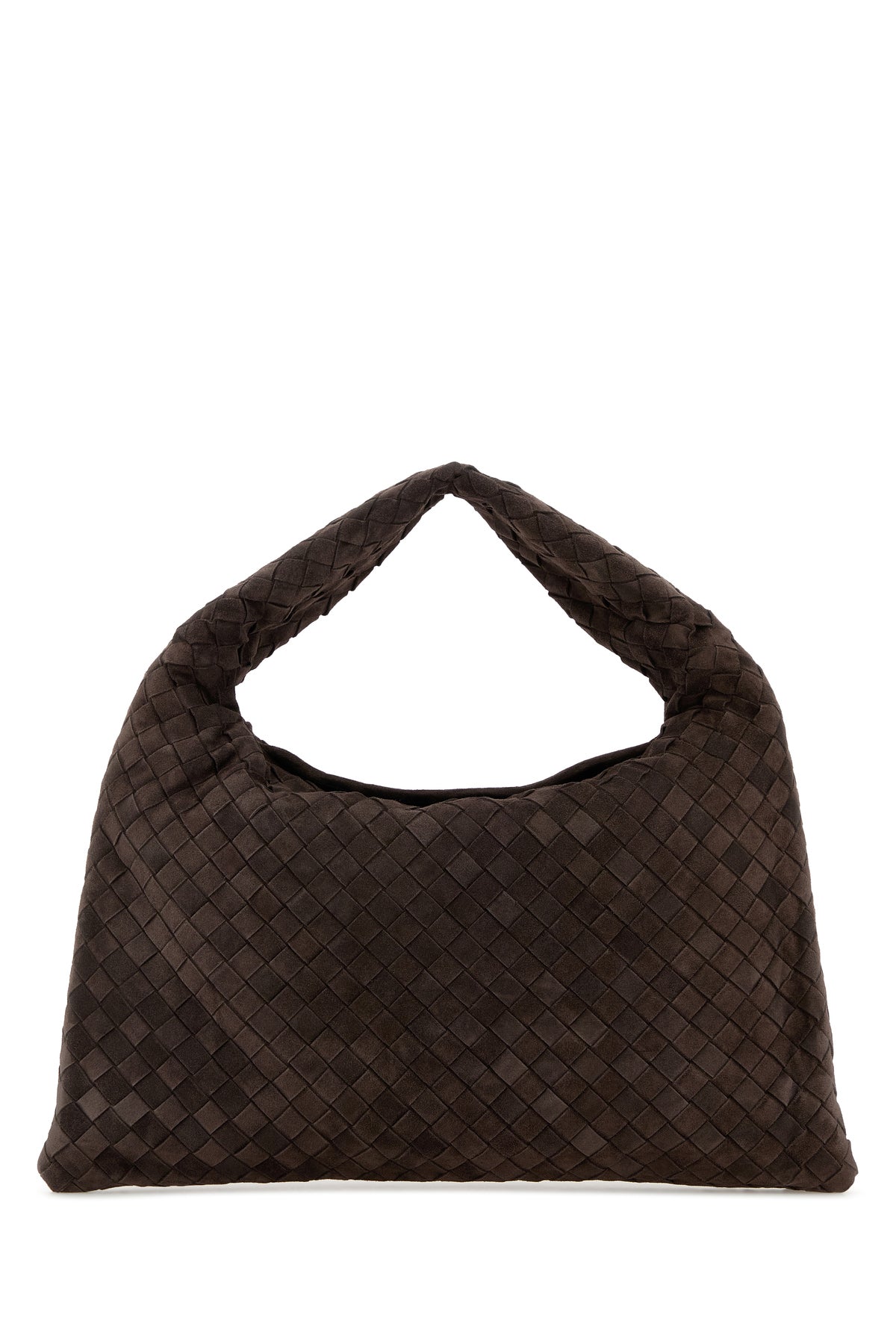 Bottega Veneta Borsa a spalla Hop piccola in pelle scamosciata testa di moro