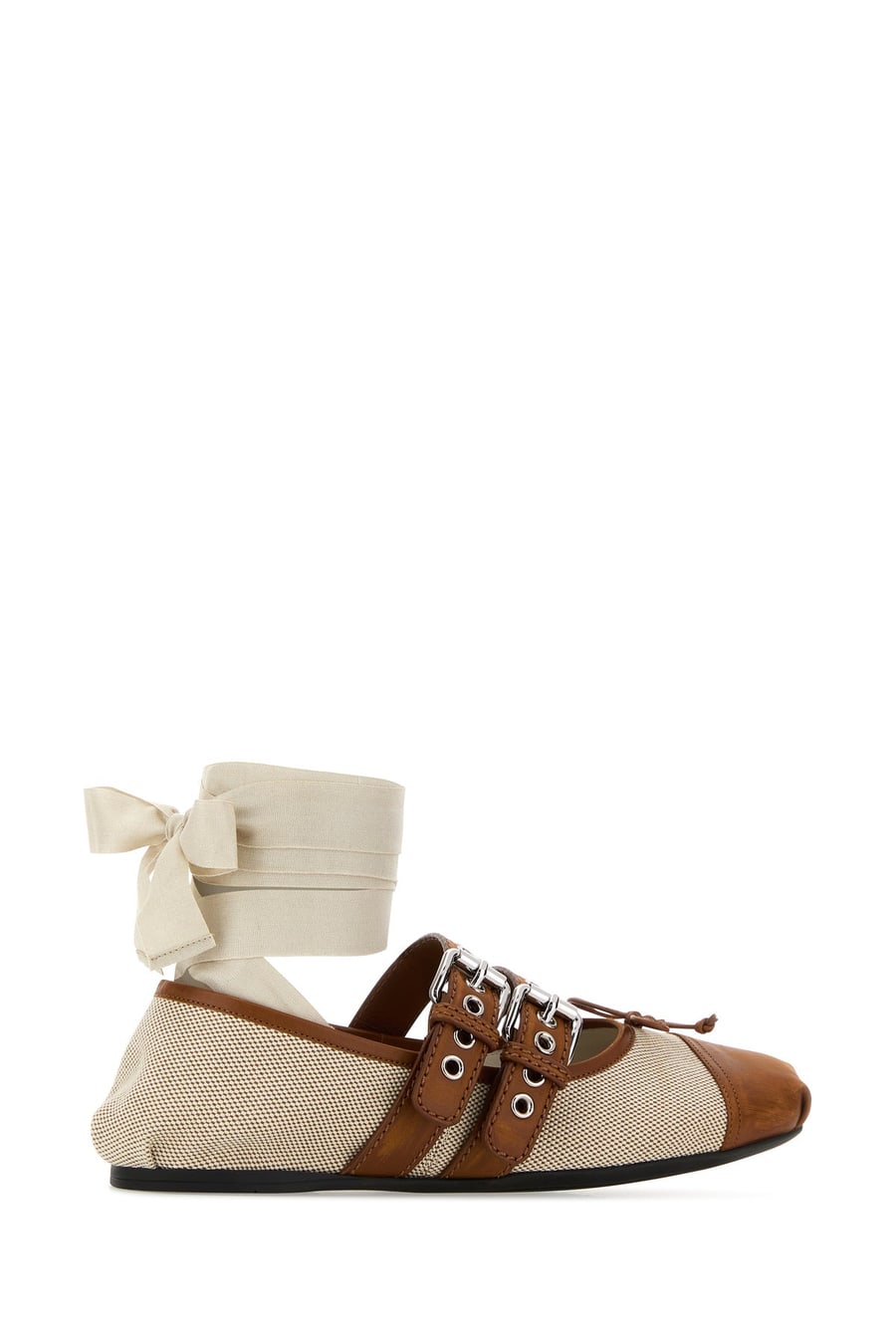Miu Miu Ballerine in tela bicolor, view 3