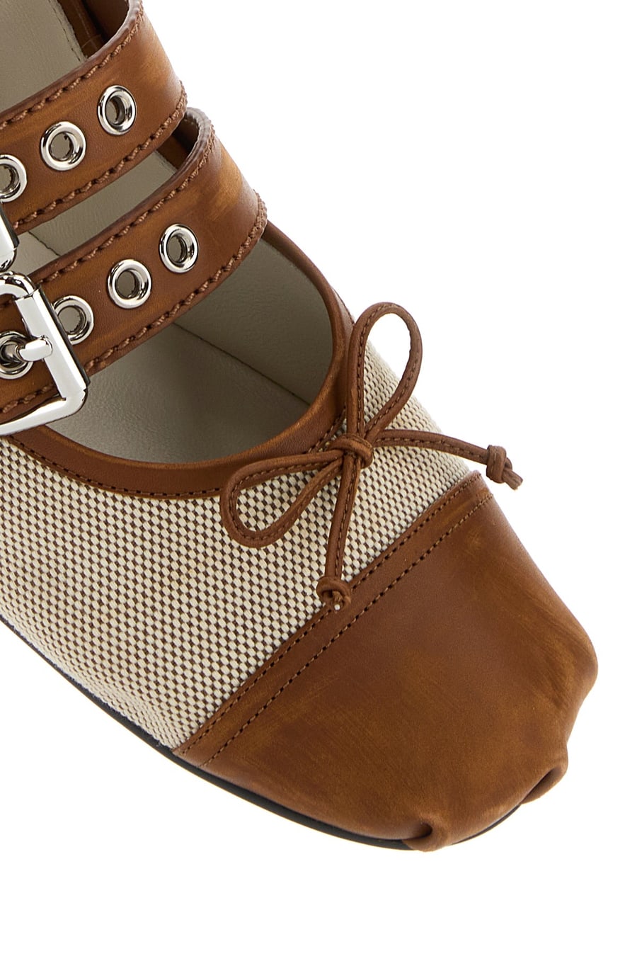 Miu Miu Ballerine in tela bicolor, view 4