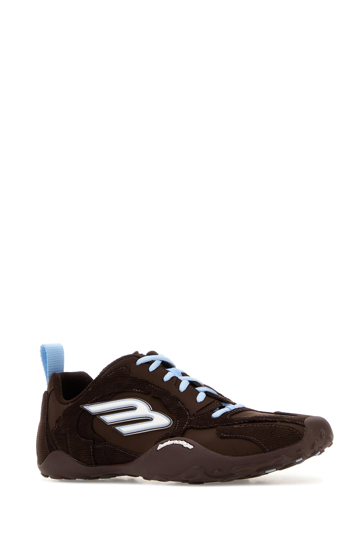 Balenciaga Sneakers Monday Ultra marroni in tela e velluto a coste, view 2