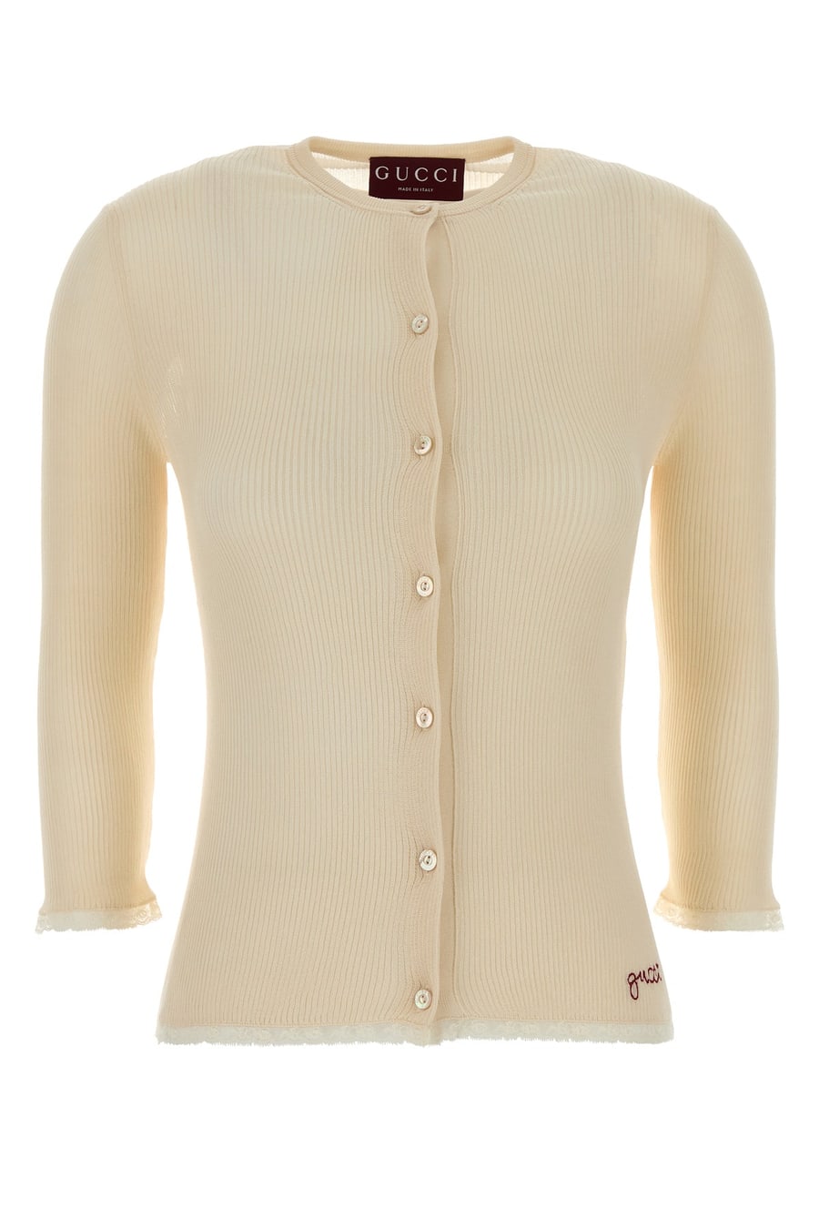 Gucci Cardigan in cotone crema