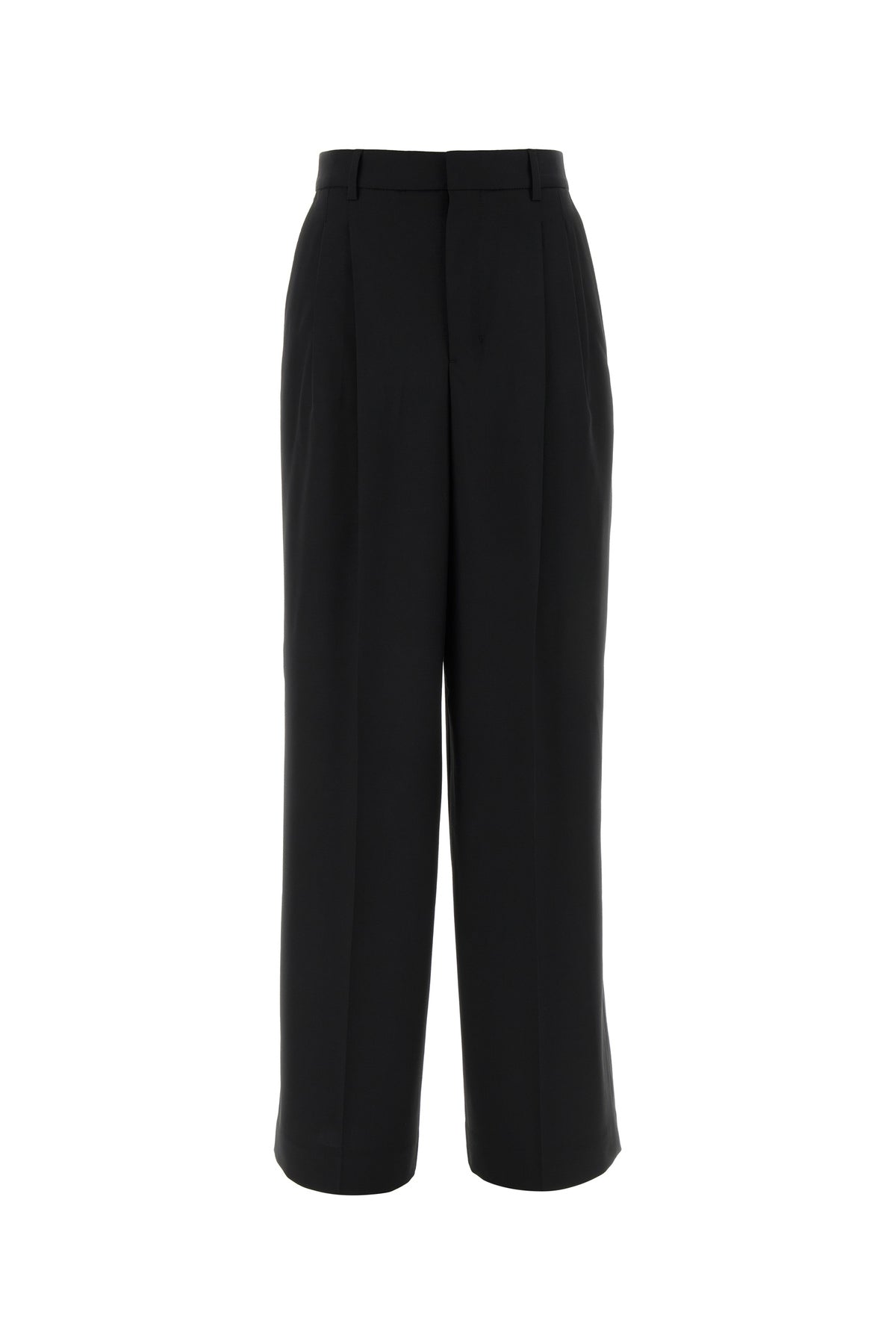 AMI Pantalone dalla gamba ampia in lana nera