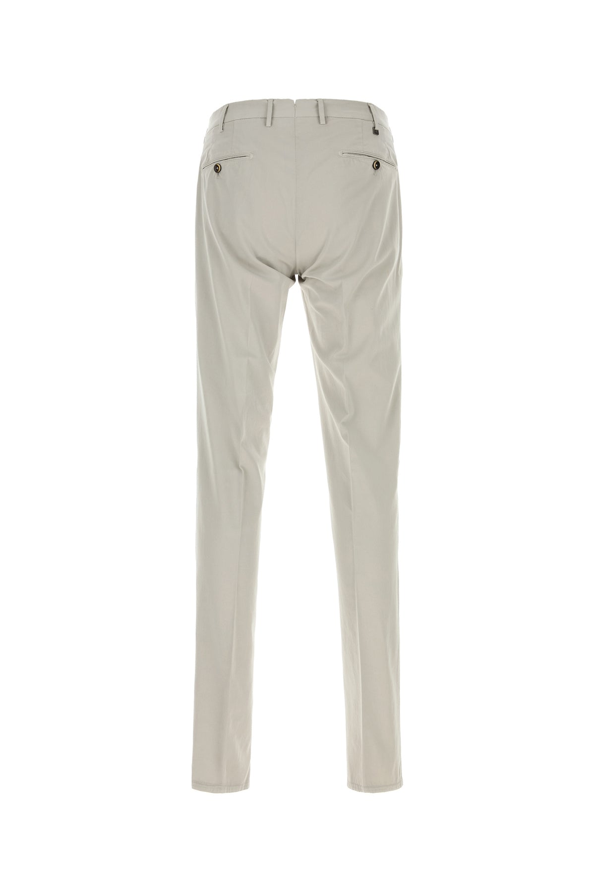 PT Torino Pantalone Silkochino in misto cotone stretch gesso, view 2