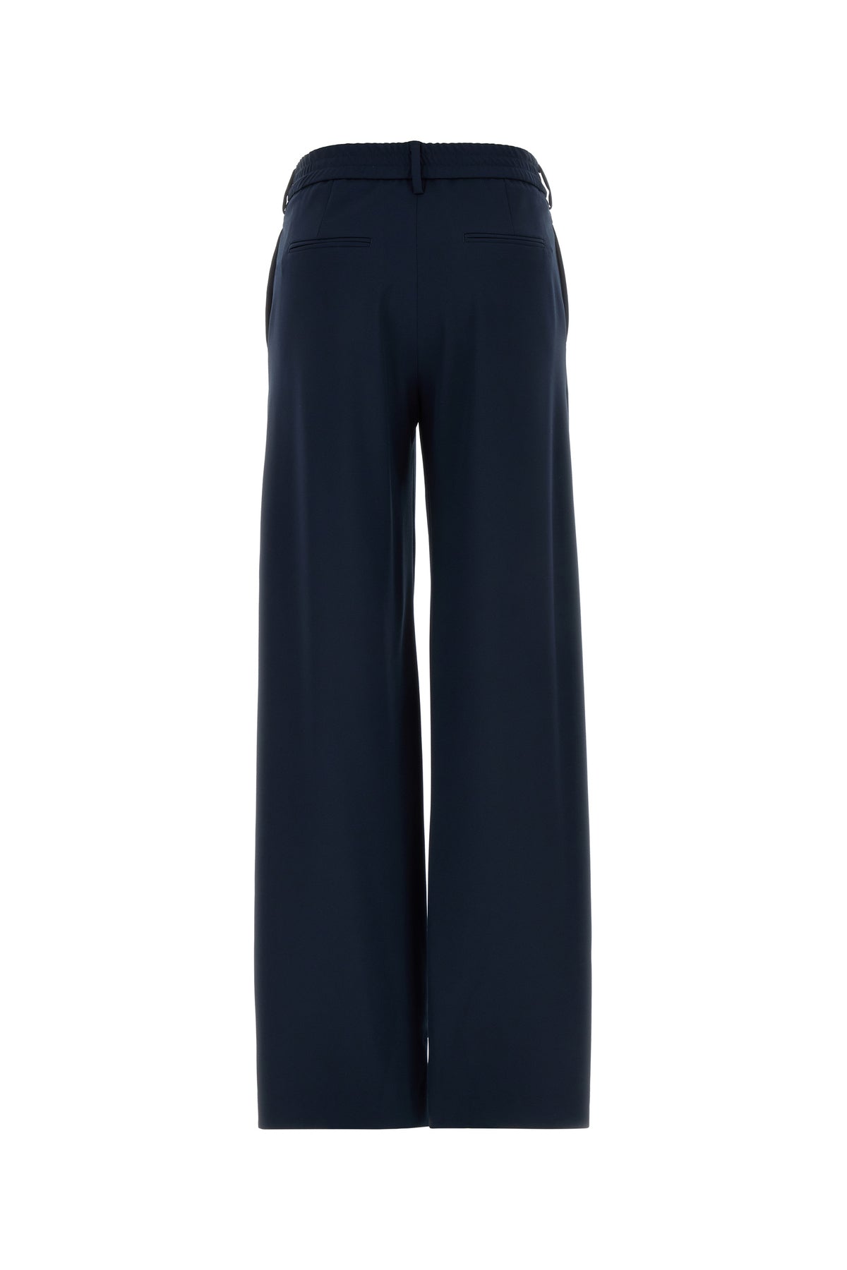 PT Torino Pantalone a palazzo Lorenza in jersey stretch blu navy, view 2