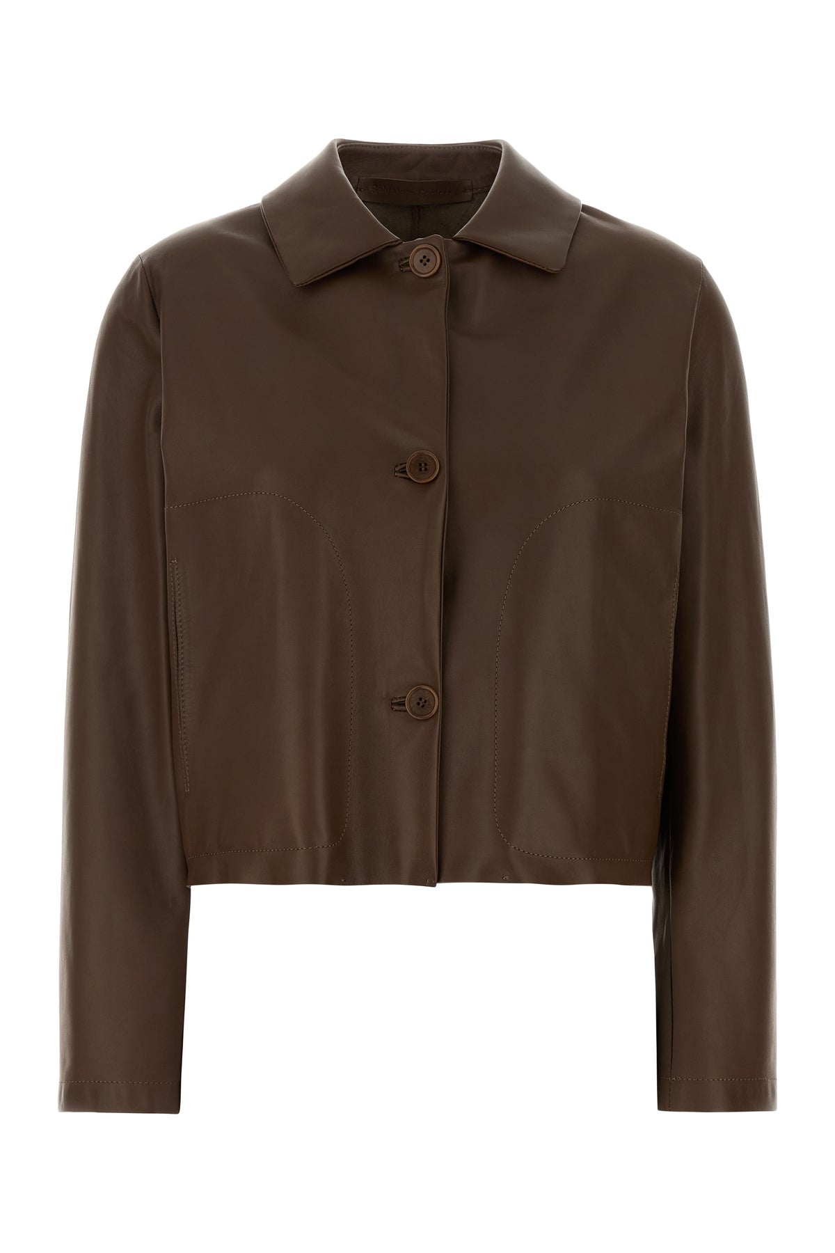 SANTORO Giacca in pelle marrone