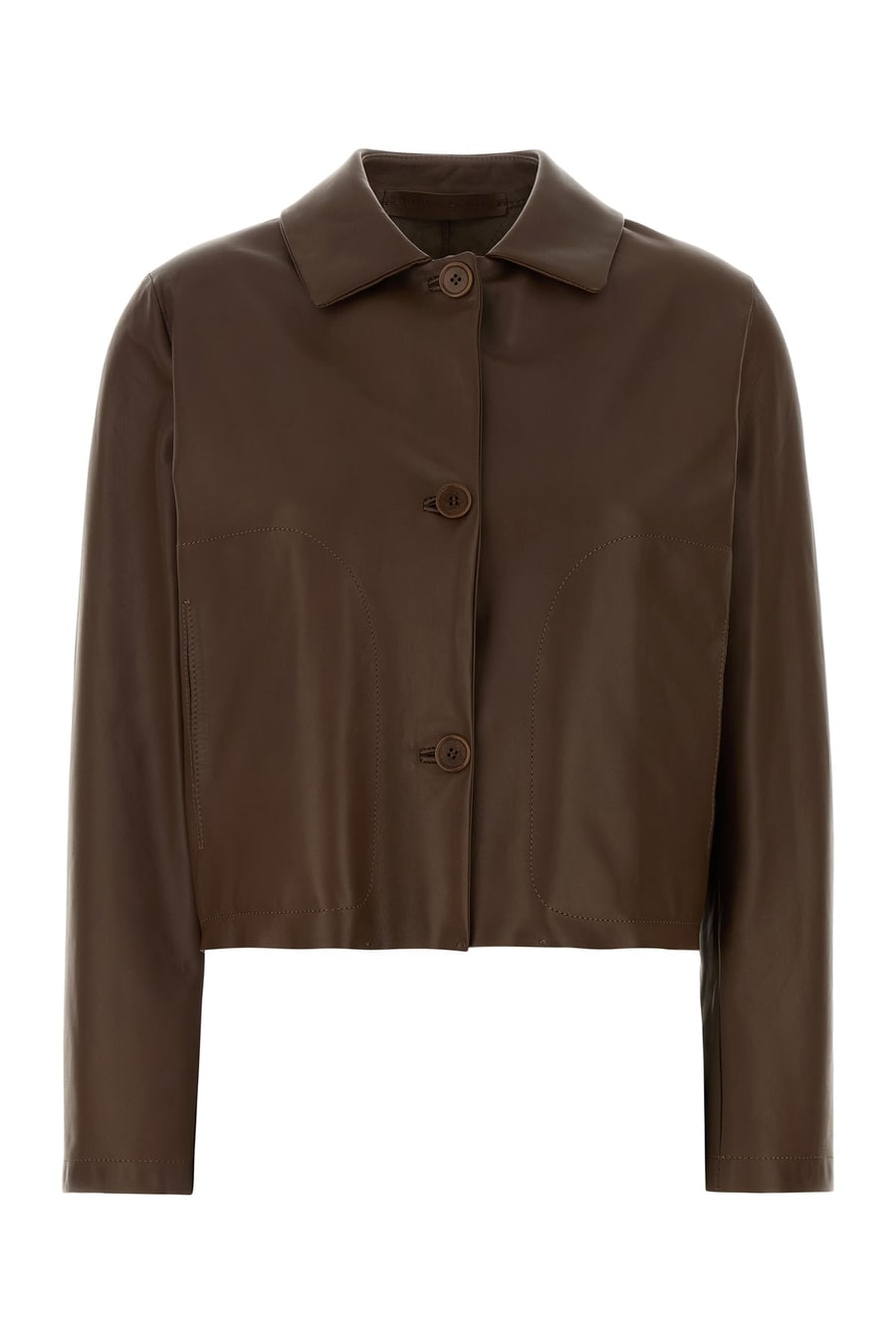 SANTORO Giacca in pelle marrone