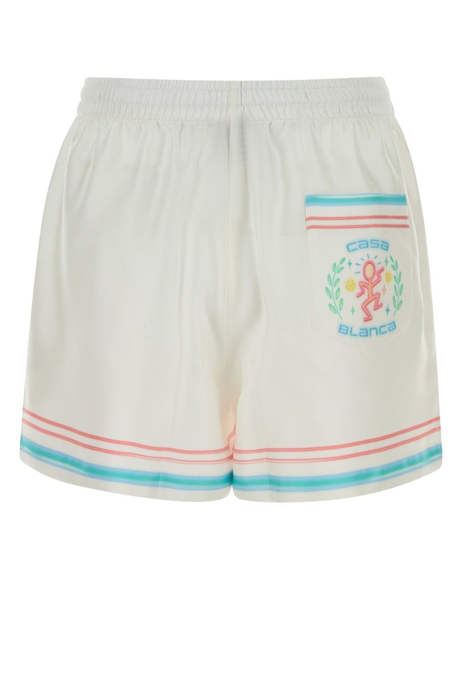 CASABLANCA Shorts in seta bianca, view 2