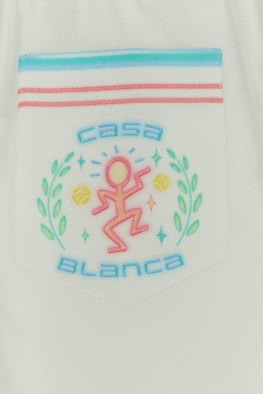 CASABLANCA Shorts in seta bianca, view 3