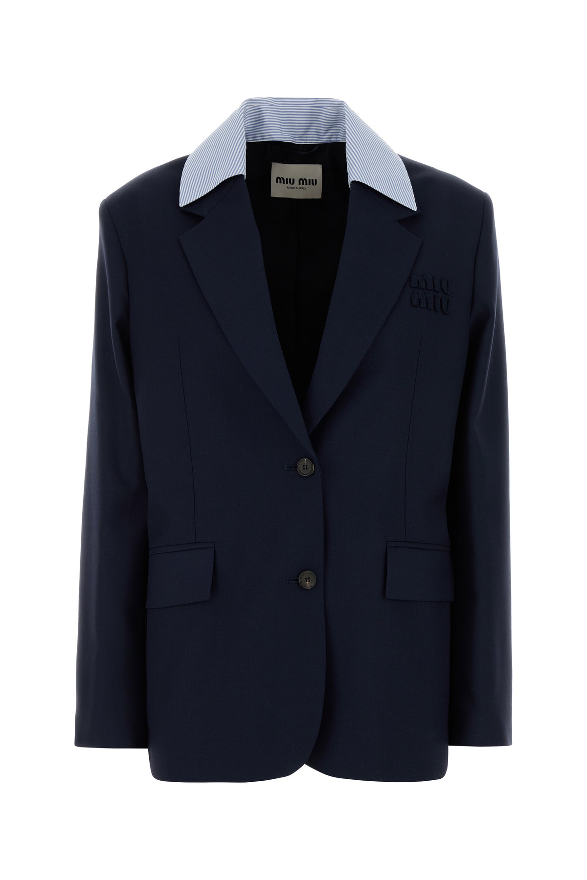 Miu Miu Giacca in lana blu navy
