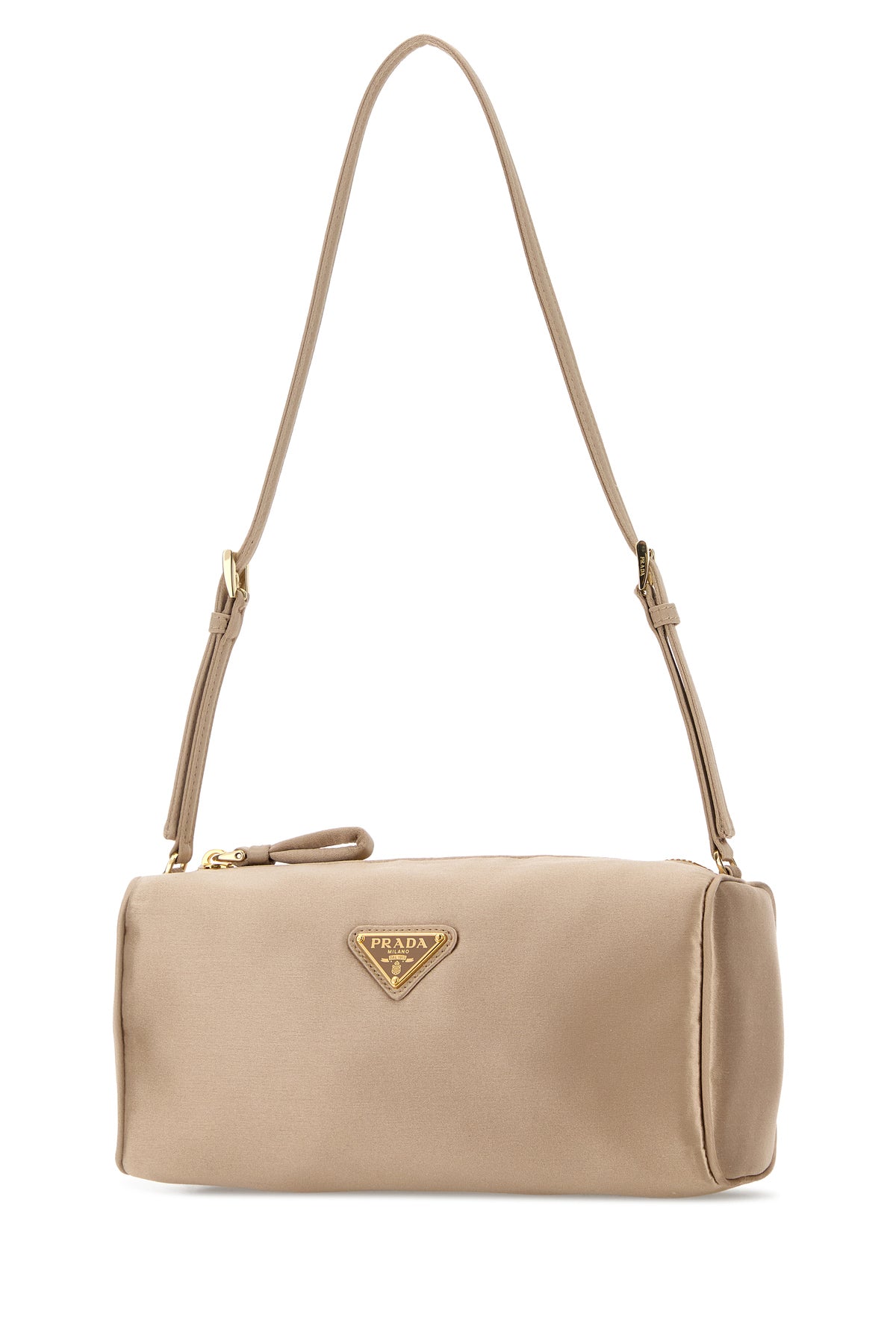 Prada Borsa a spalla mini in raso sabbia, view 2