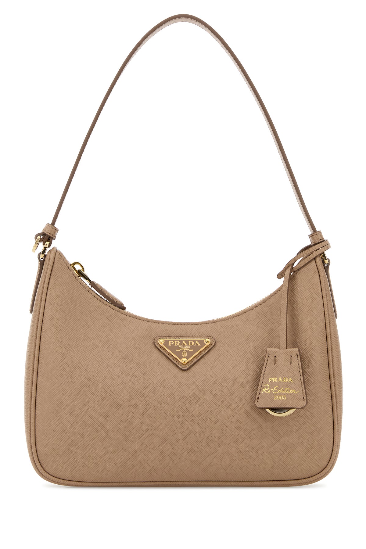 Prada Borsa a spalla Prada Re-Edition 2005 in pelle beige