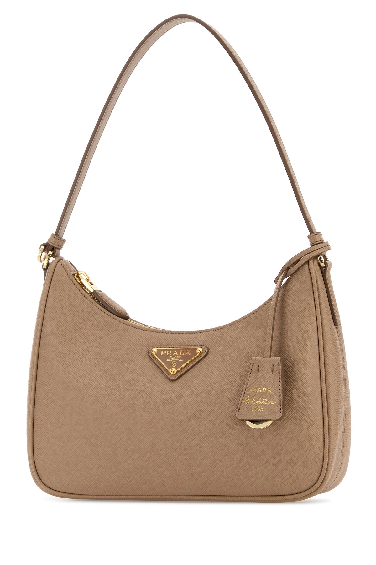 Prada Borsa a spalla Prada Re-Edition 2005 in pelle beige, view 2